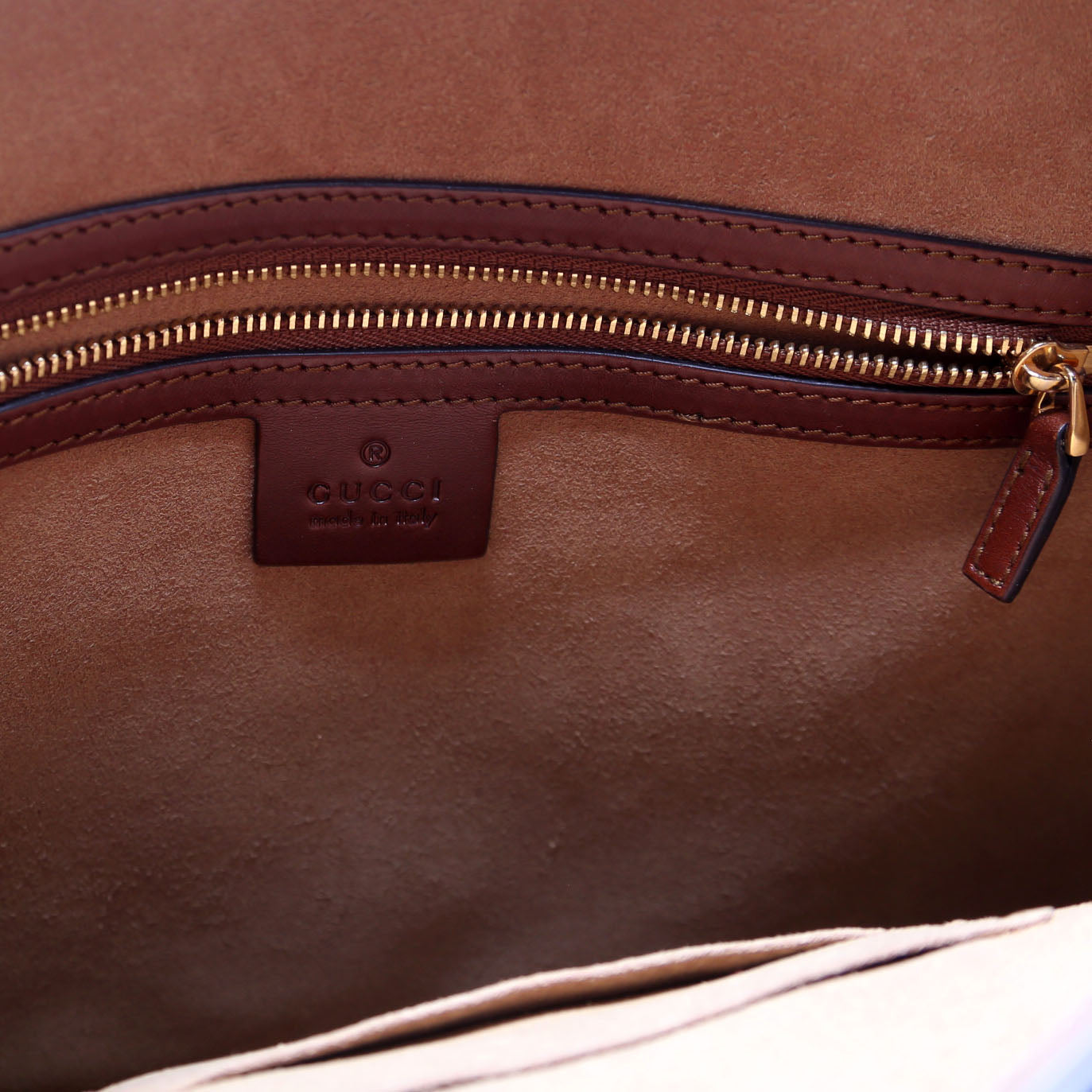 429147 GG Supreme Fold Over Tote Brown
