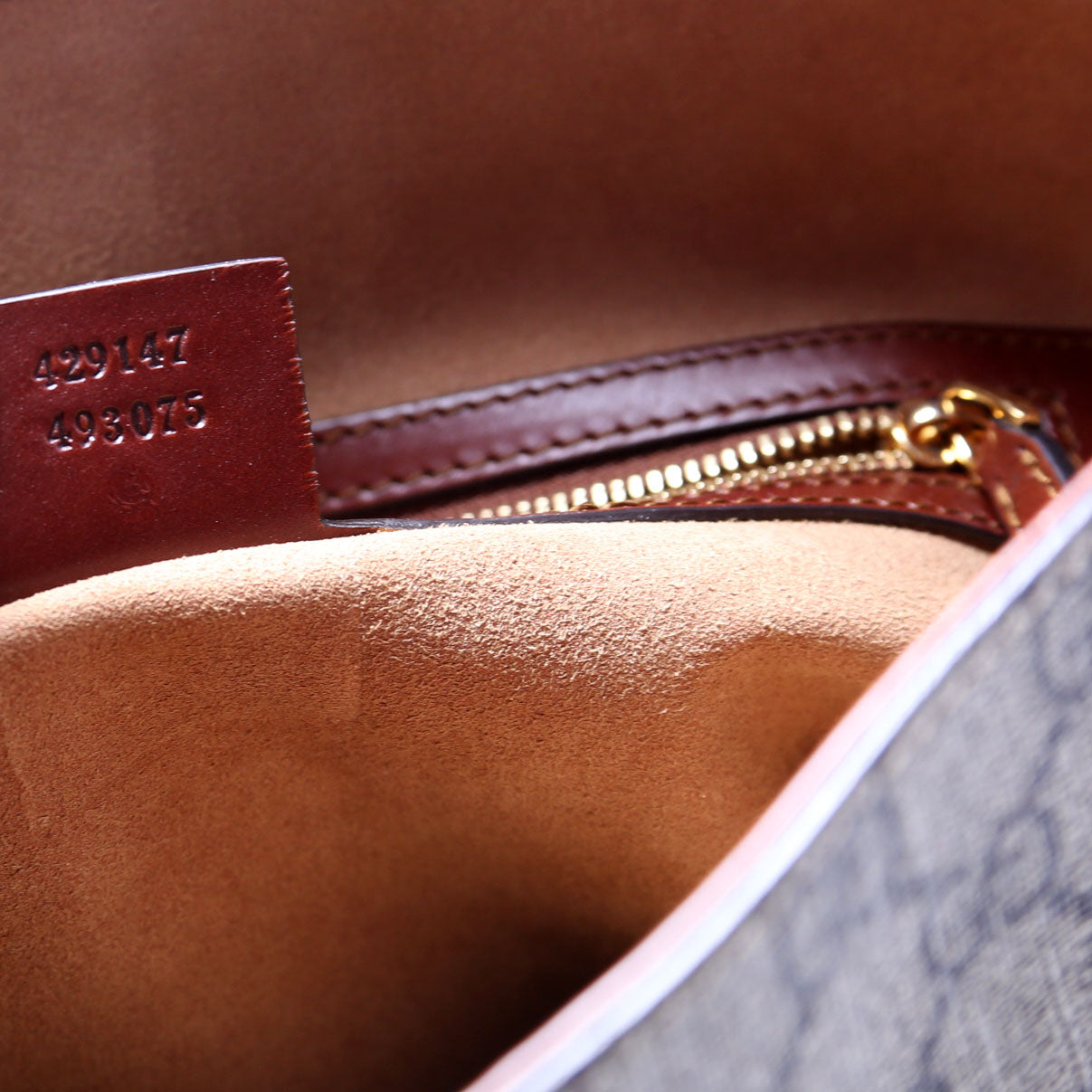 429147 GG Supreme Fold Over Tote Brown