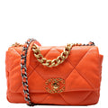 Quilted Goatskin 19 Medium Flap 29M Orange