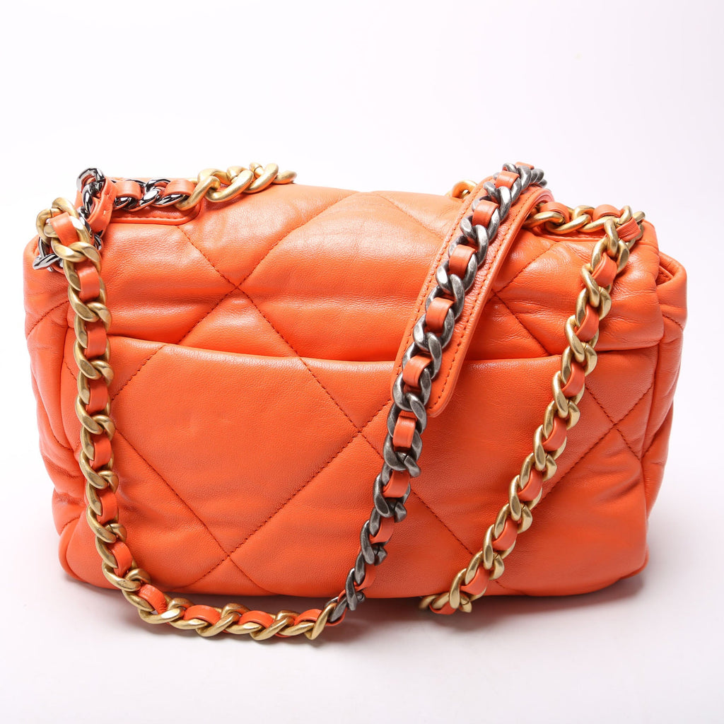 Quilted Goatskin 19 Medium Flap 29M Orange