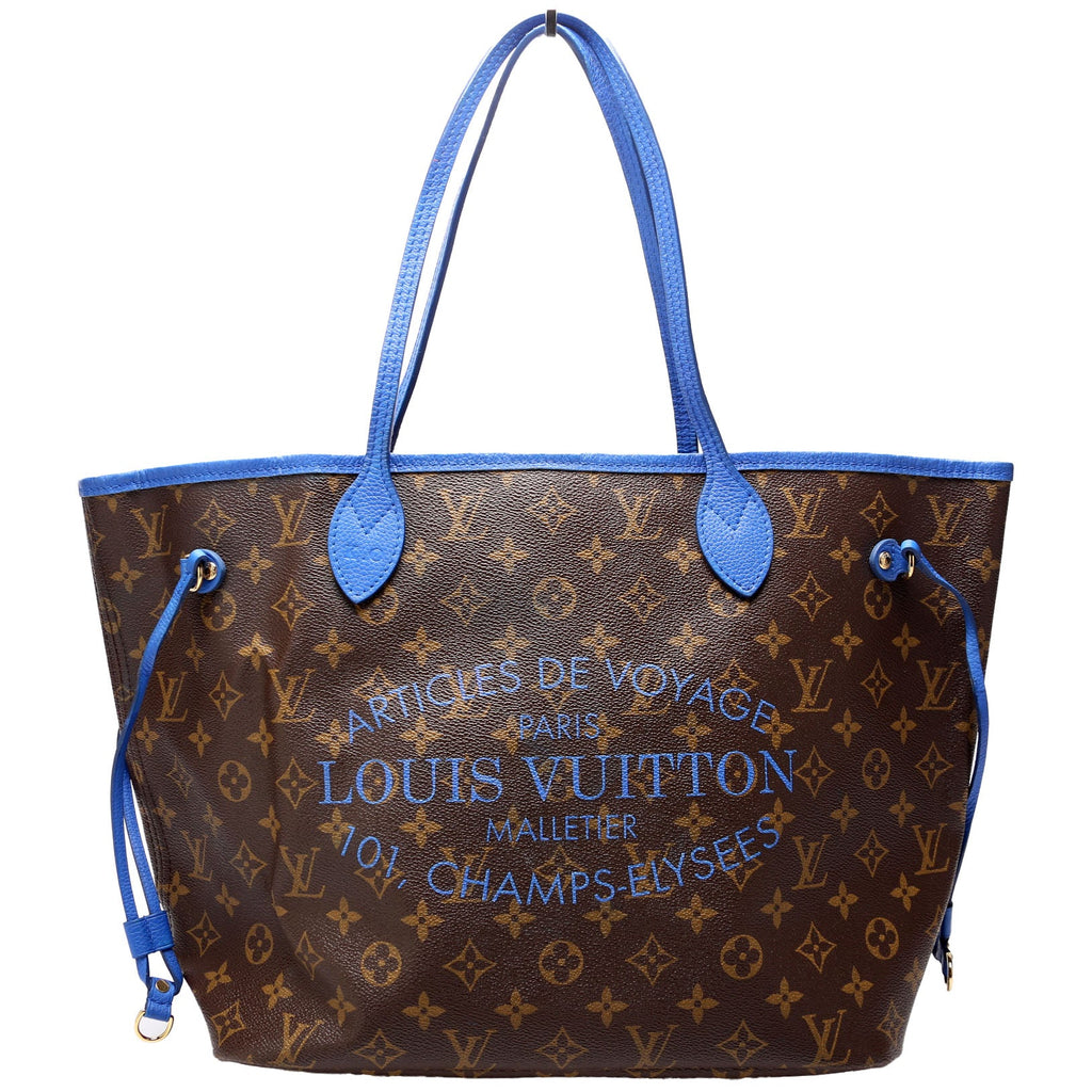 Neverfull MM Ikat Monogram Blue