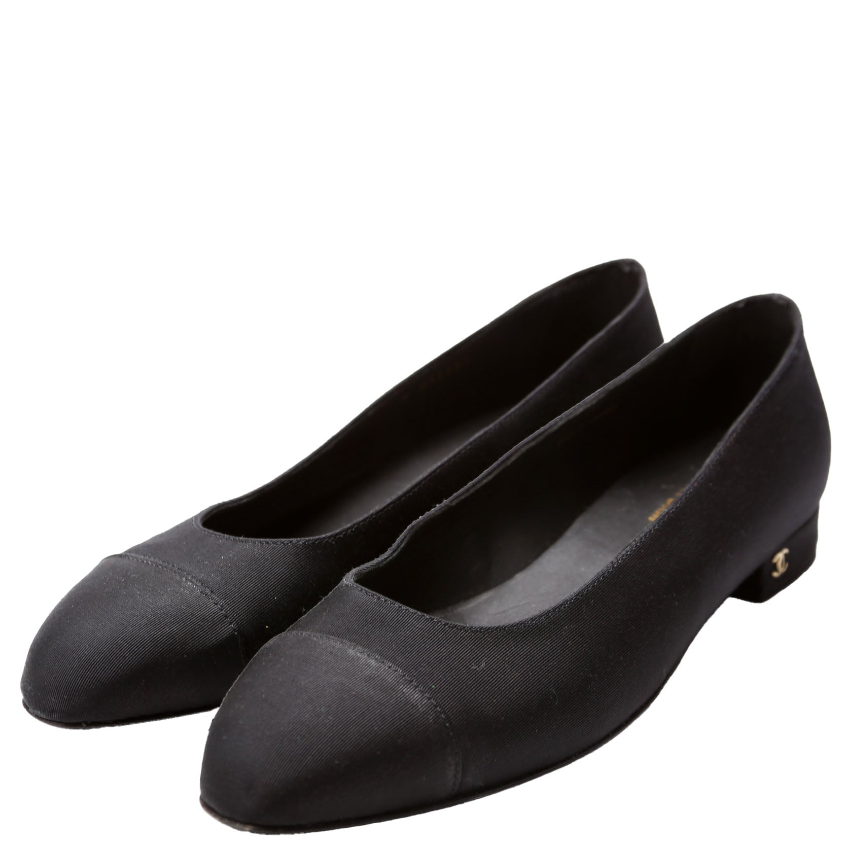 Cap Toe Uniform Ballet Flats Size 39 Black