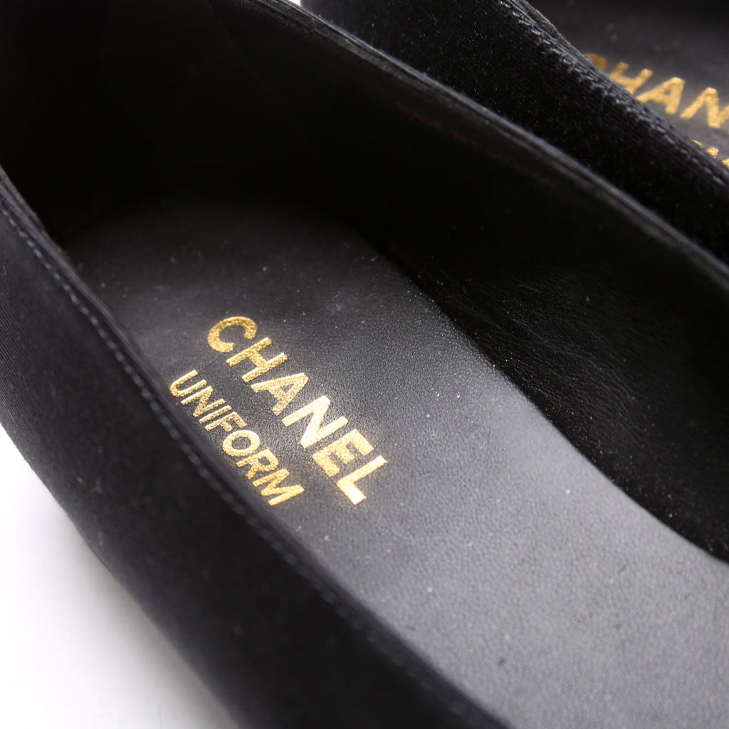 Cap Toe Uniform Ballet Flats Size 39 Black