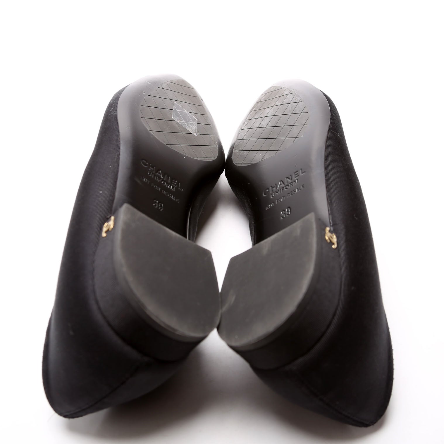 Cap Toe Uniform Ballet Flats Size 39 Black