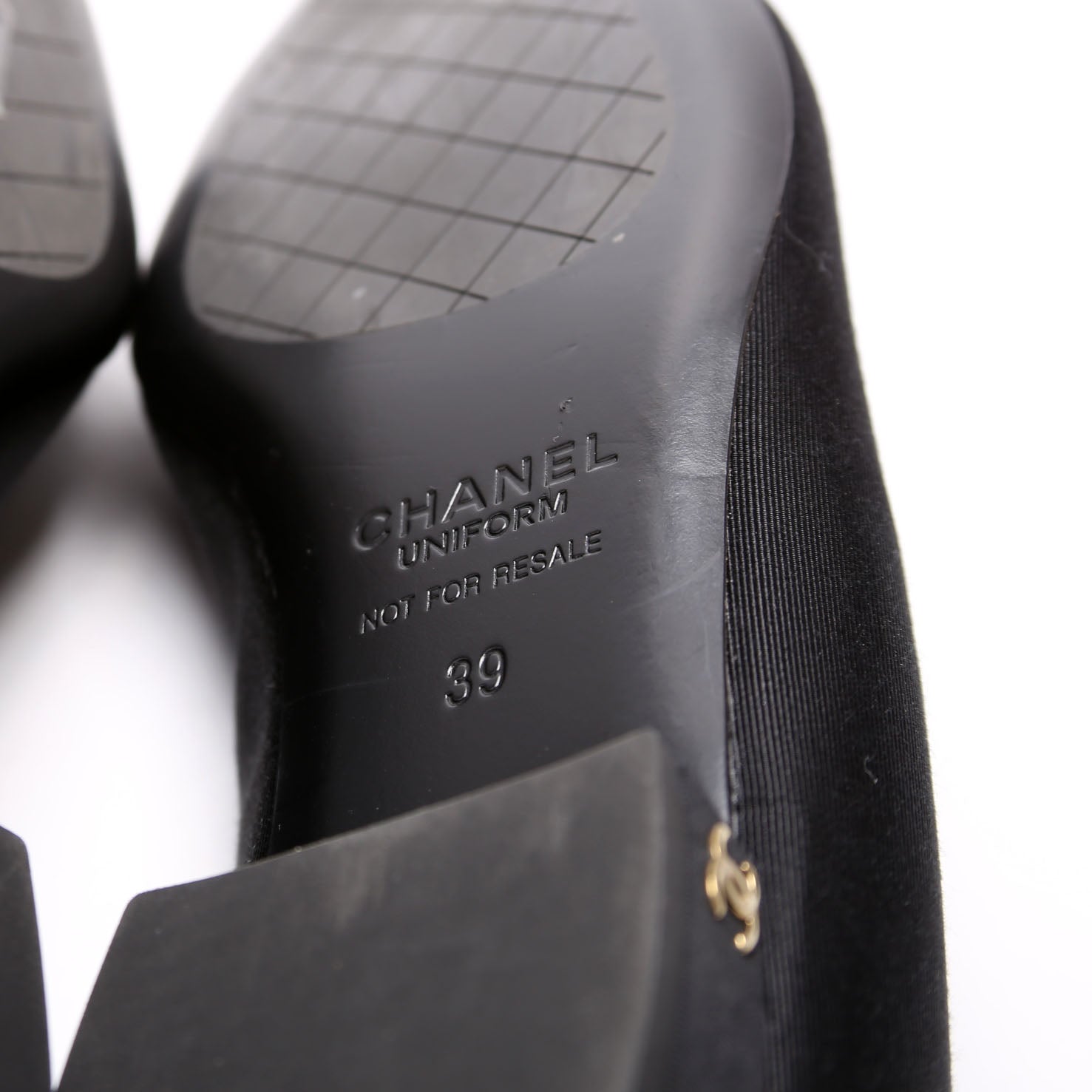 Cap Toe Uniform Ballet Flats Size 39 Black