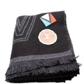 LV College League Fringe Wool Scarf Black