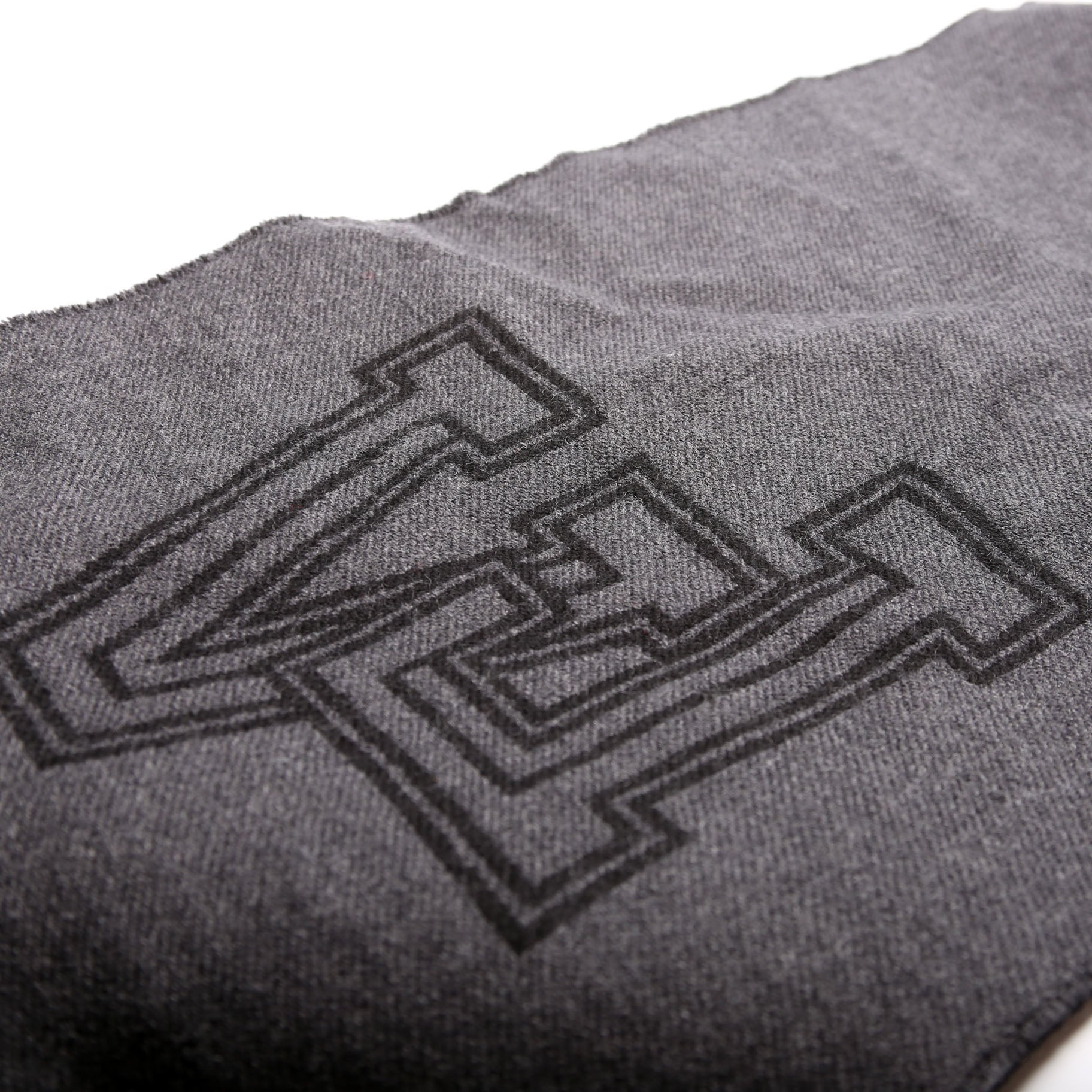 LV College League Fringe Wool Scarf Black