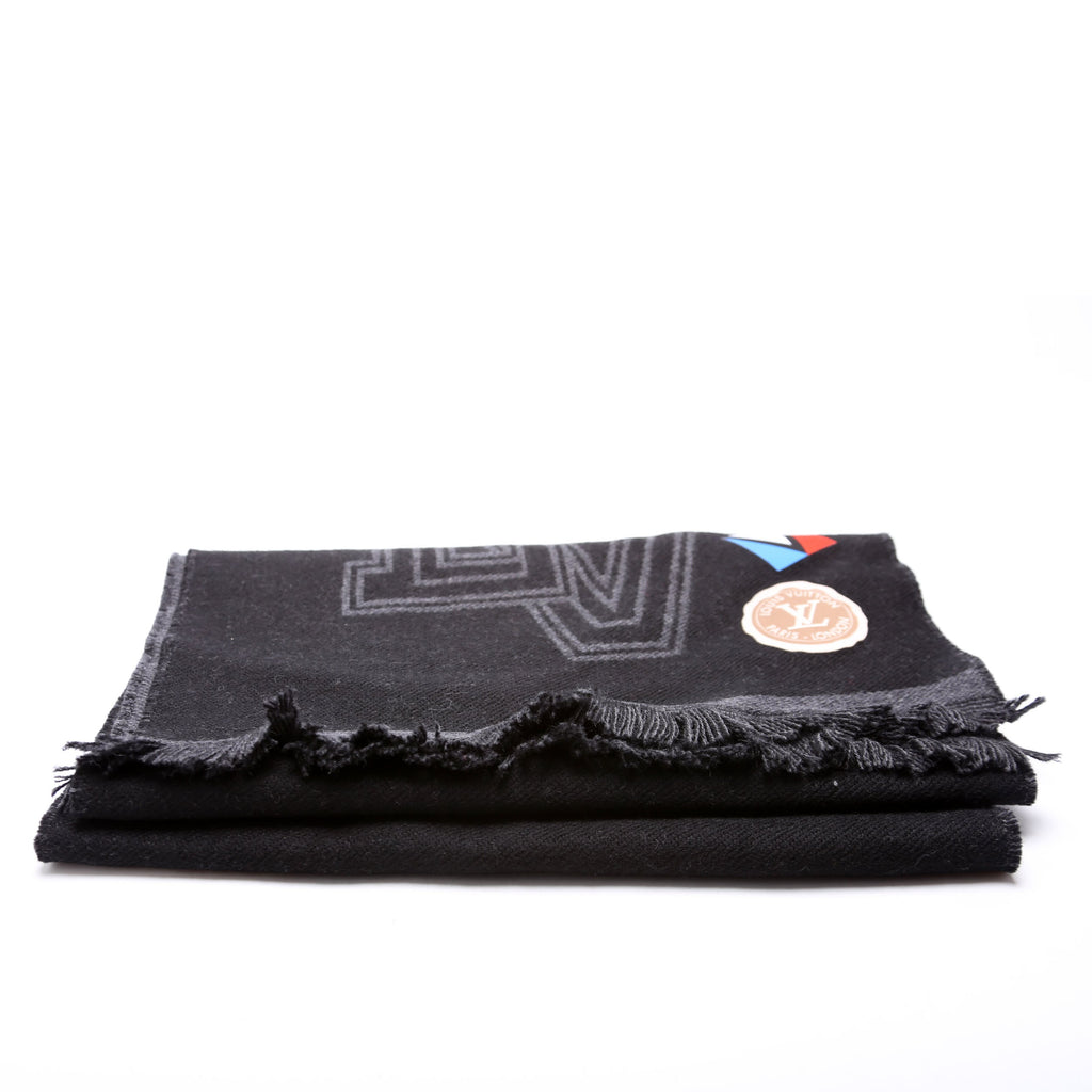LV College League Fringe Wool Scarf Black