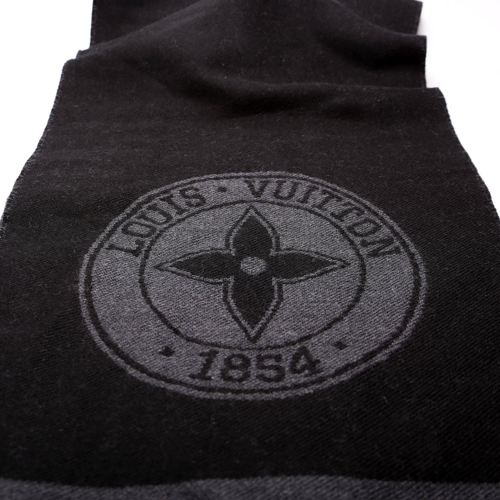 LV College League Fringe Wool Scarf Black