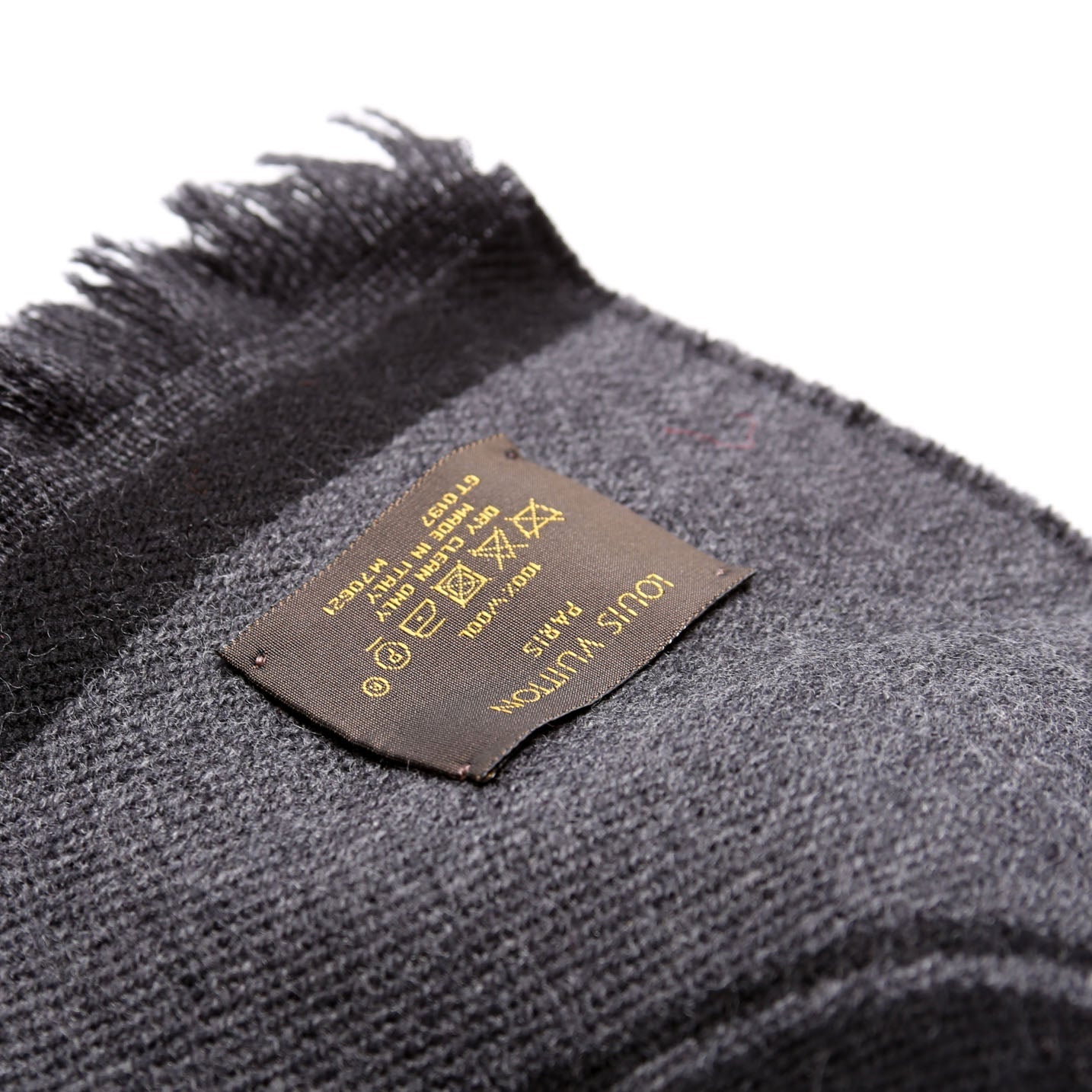 LV College League Fringe Wool Scarf Black