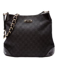 196140 GG Canvas Capri Chain Shoulder Bag Black