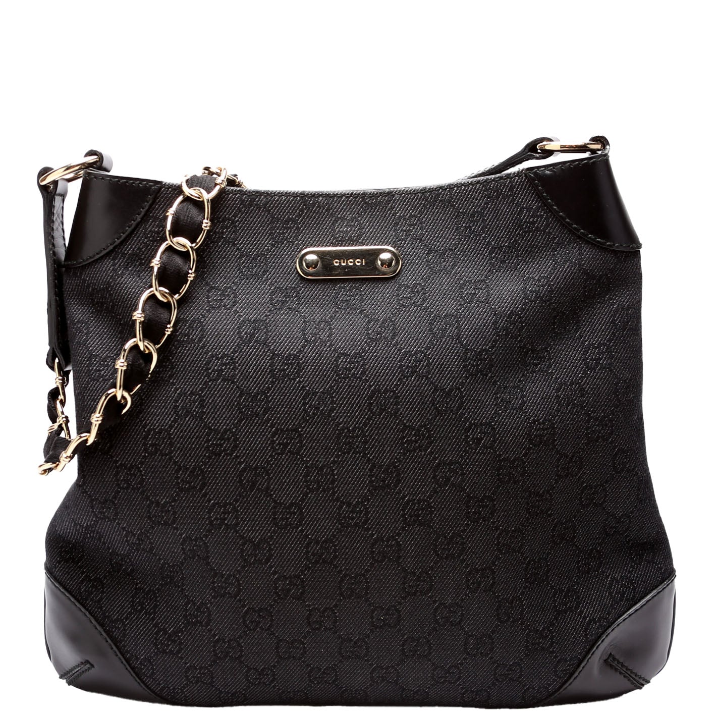 196140 GG Canvas Capri Chain Shoulder Bag Black
