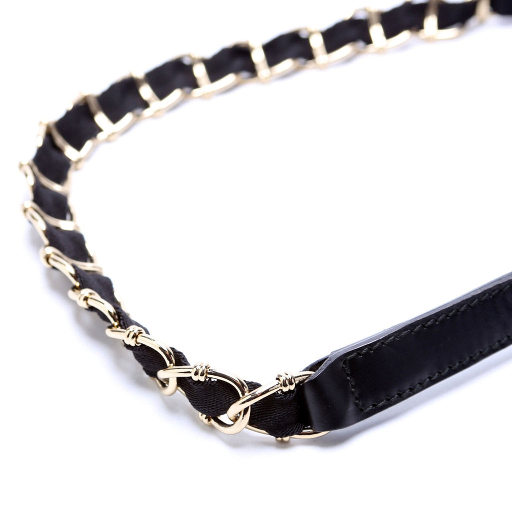 196140 GG Canvas Capri Chain Shoulder Bag Black
