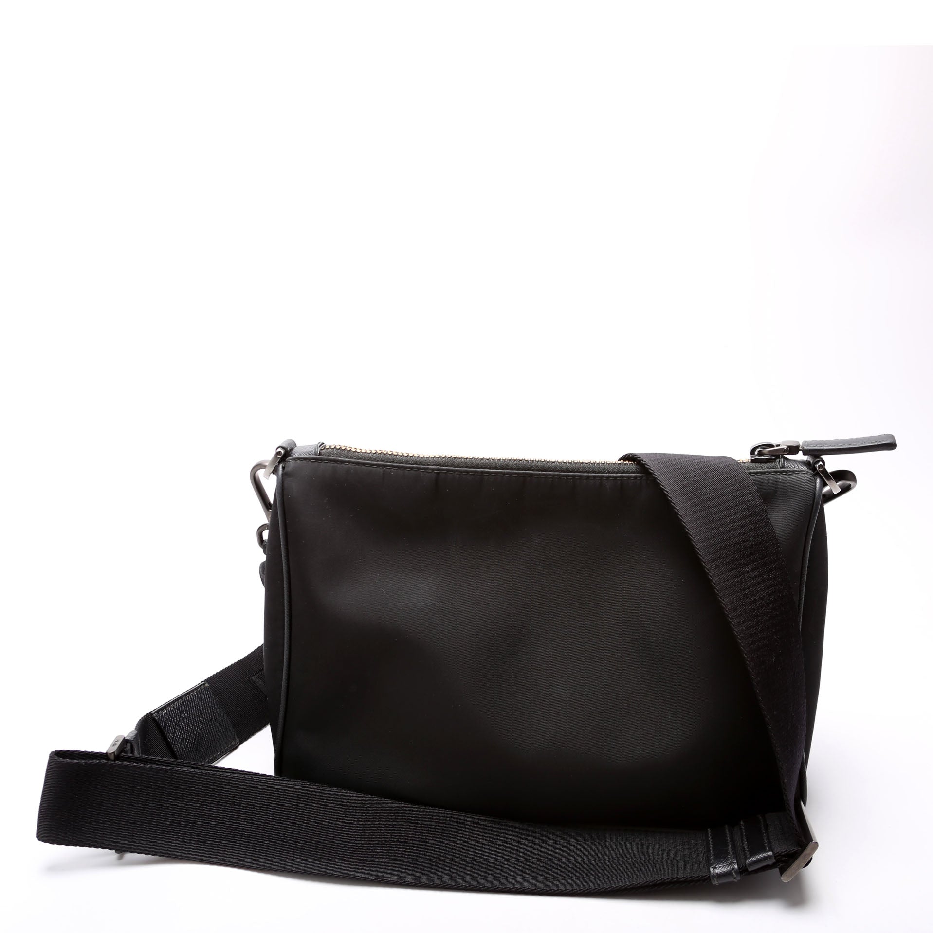 2VH113 Re-Nylon Small Zip Messenger Bag Black