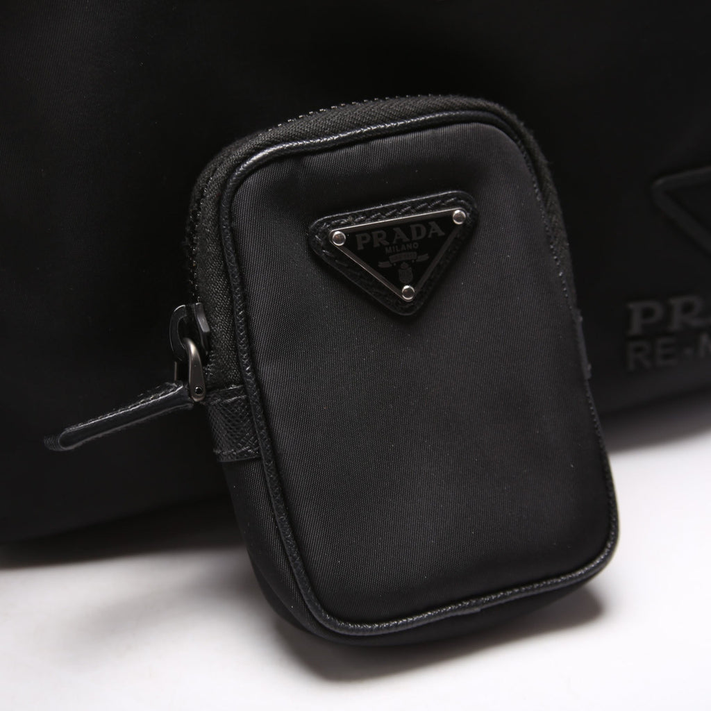 2VH113 Re-Nylon Small Zip Messenger Bag Black