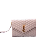 617662 Grain De Cassandre Flap Pouch Wristlet Tan