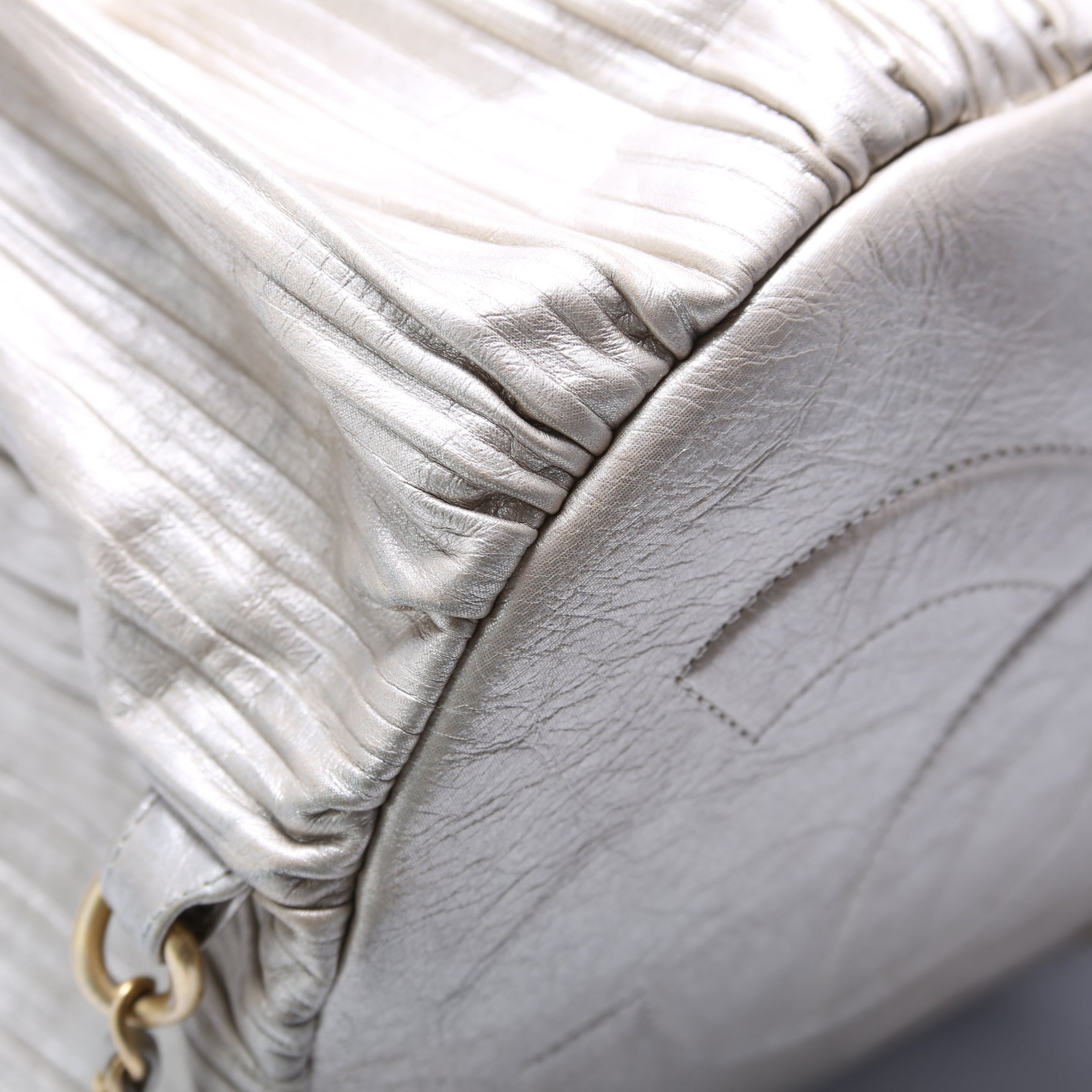 Coco Pleats Drawstring Iridescent Bag 25M Gold