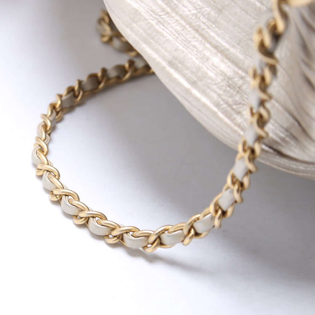 Coco Pleats Drawstring Iridescent Bag 25M Gold