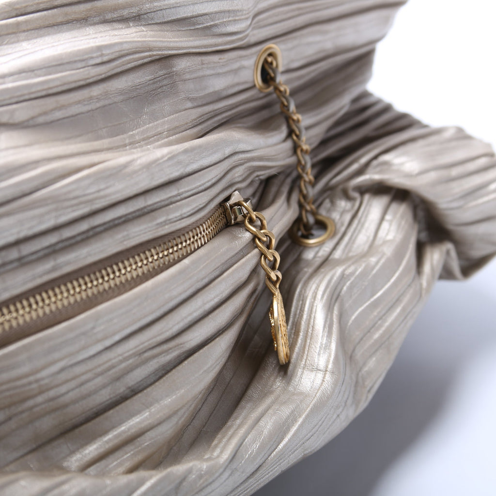 Coco Pleats Drawstring Iridescent Bag 25M Gold