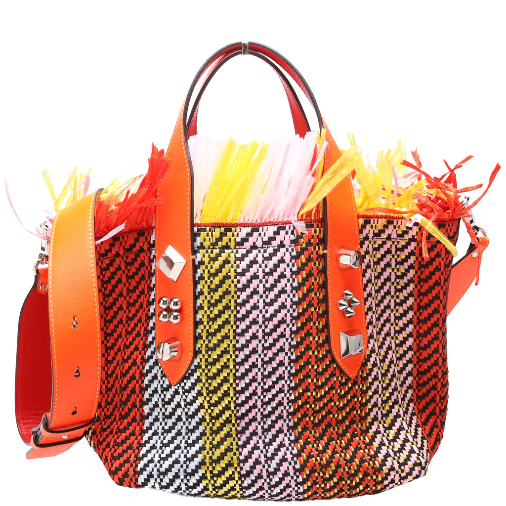 Frangibus Fringe Raffia Small Tote Multicolor