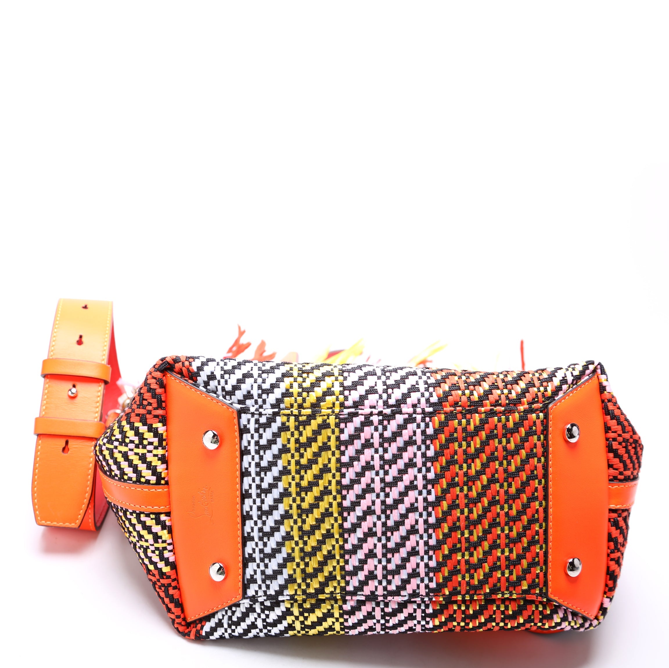 Frangibus Fringe Raffia Small Tote Multicolor