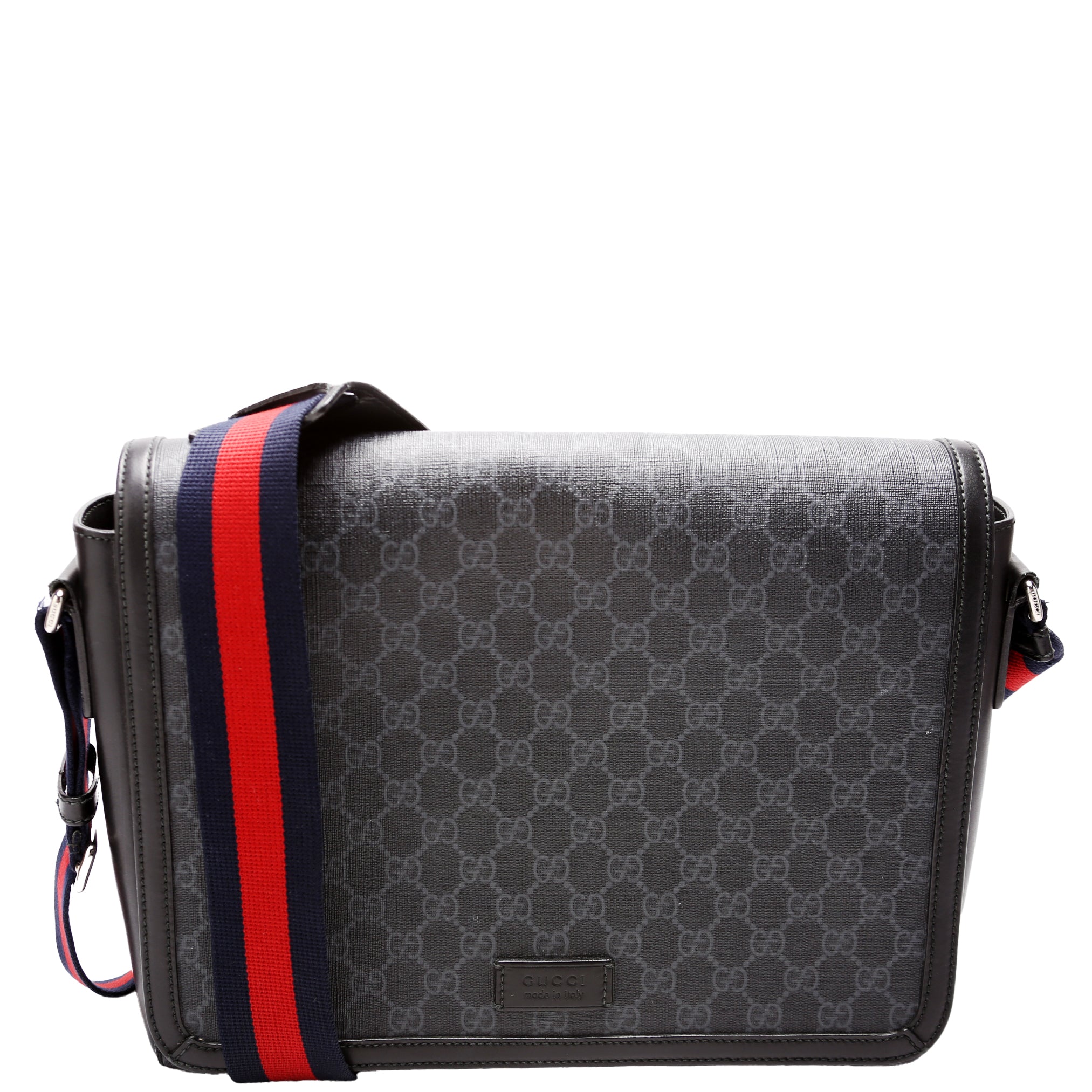Gucci 474138 GG Supreme Messenger Black