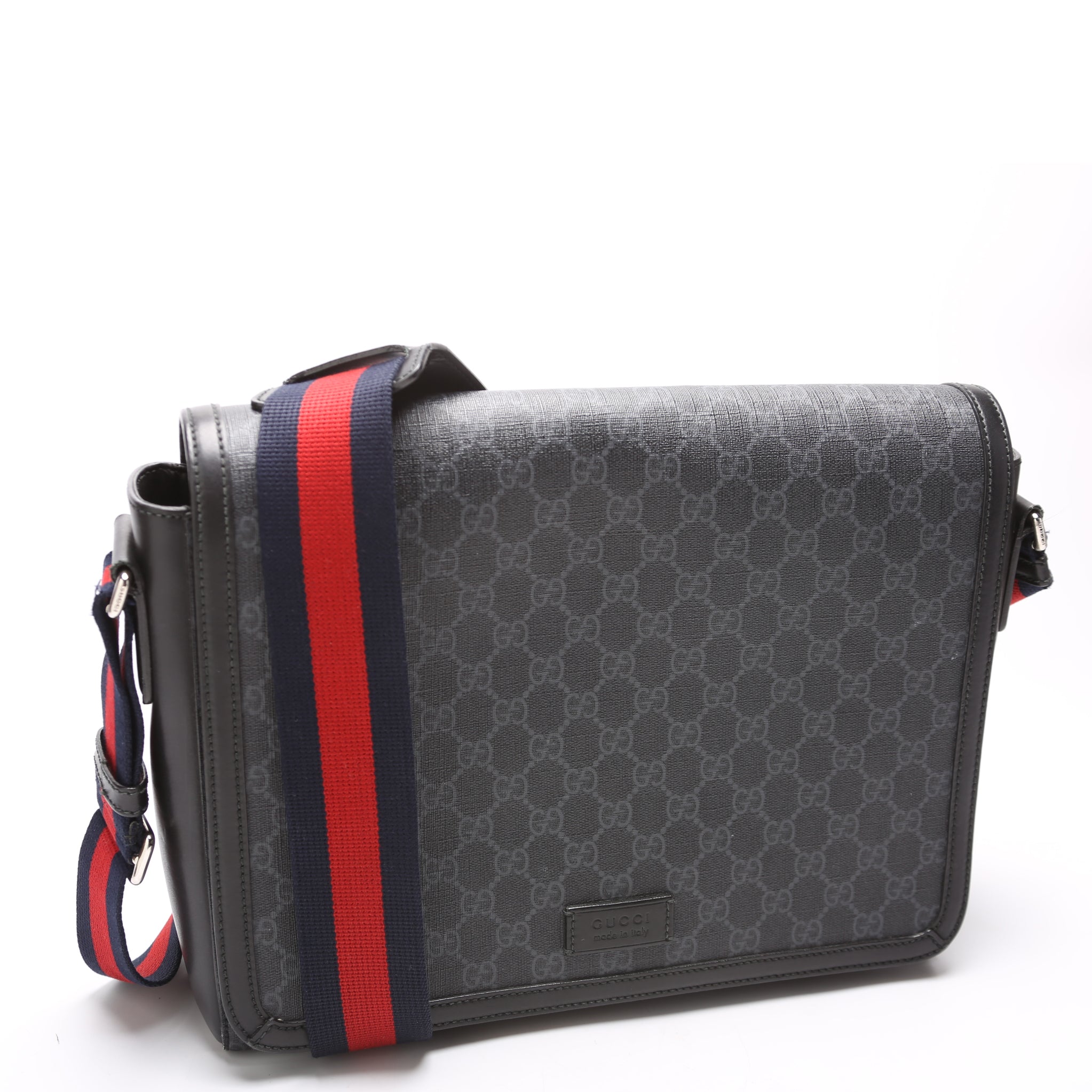 Gucci 474138 GG Supreme Messenger Black