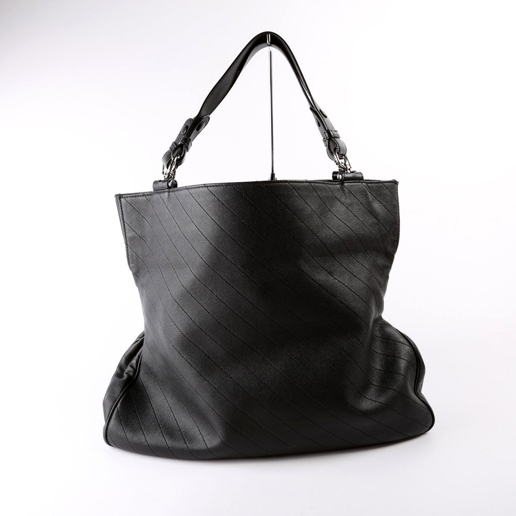 751516 Blondie Medium Leather Tote Black
