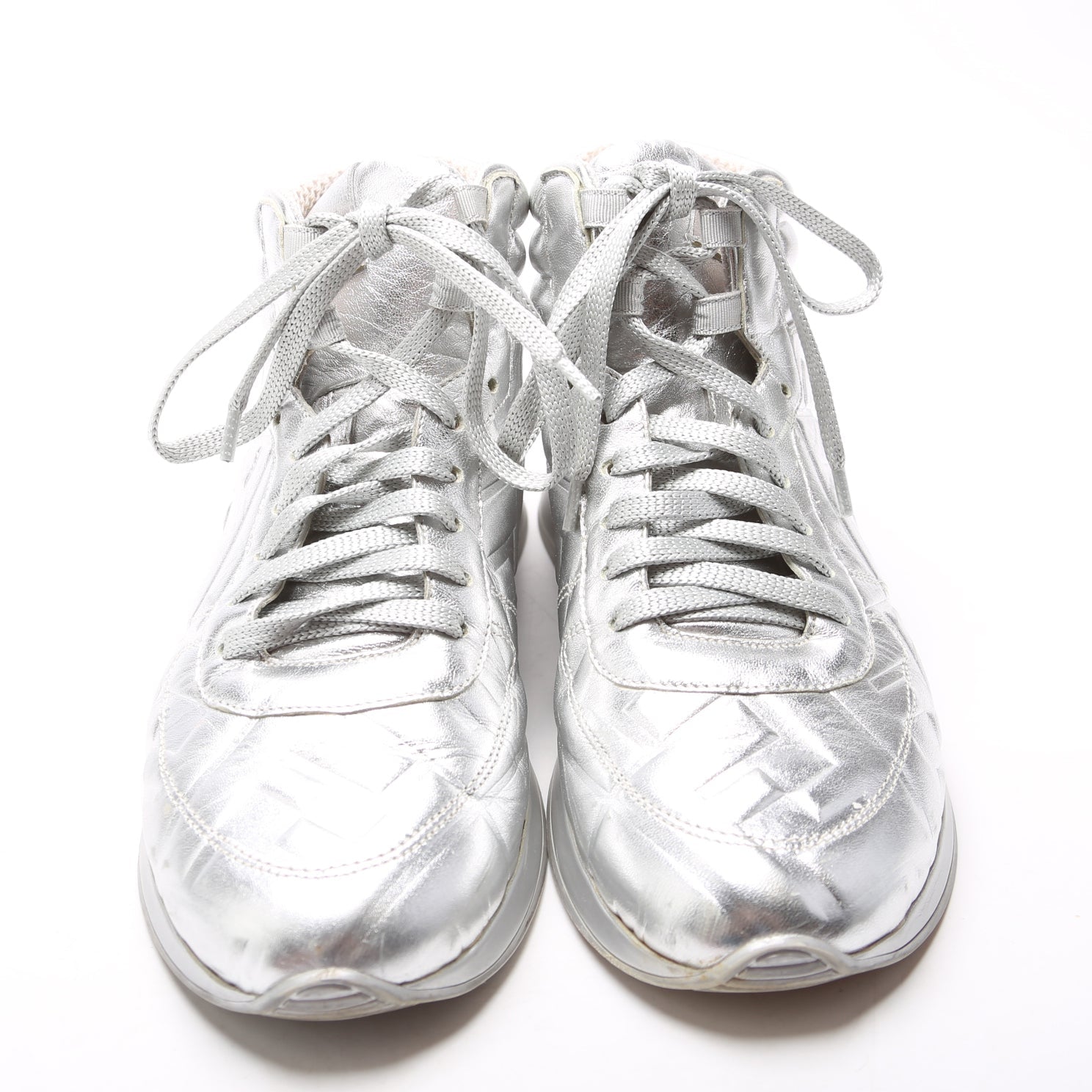 Fendi X Nicki Minaj FF Embossed High Top Sneakers Size 37