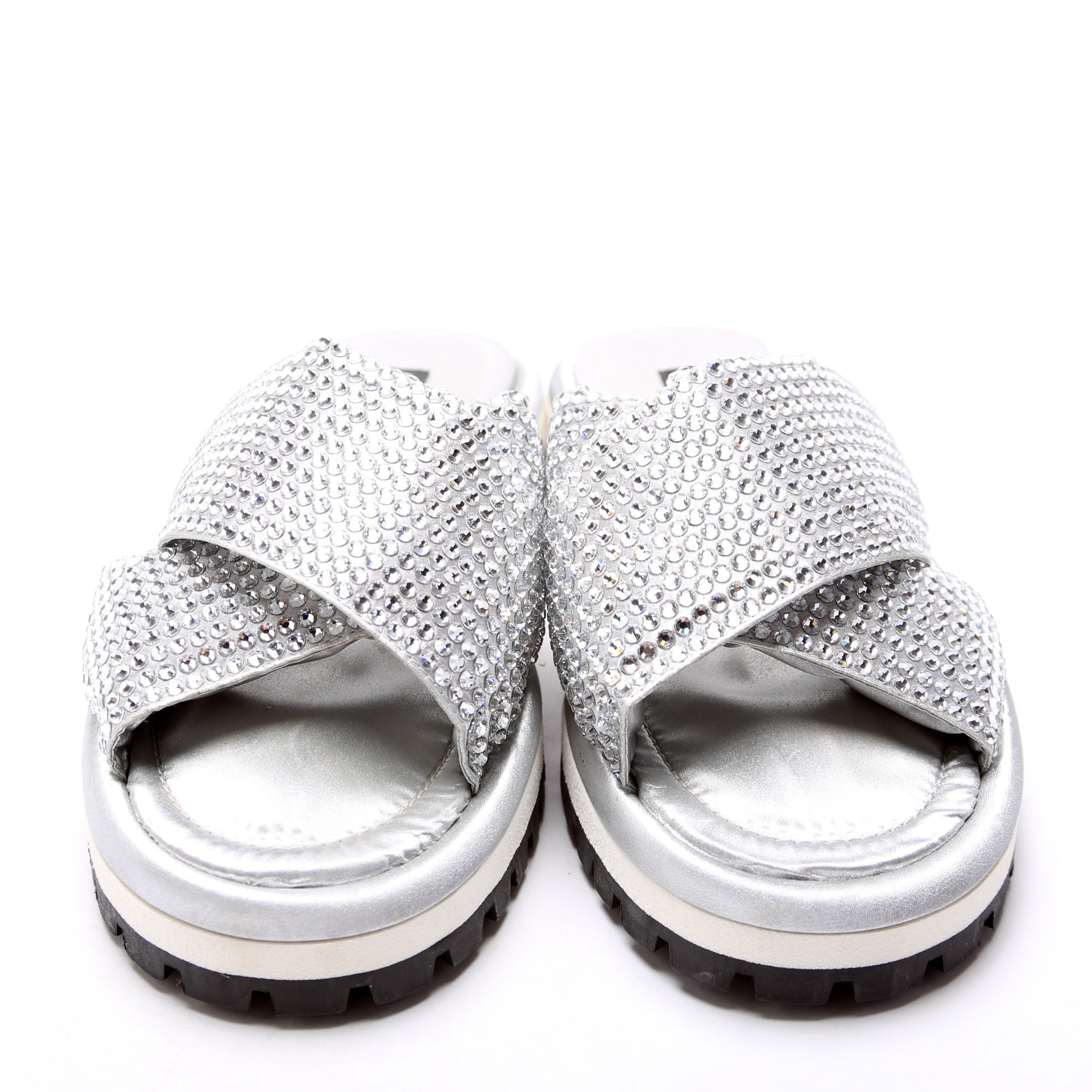 Rhinestone Crossover Slides Size 38