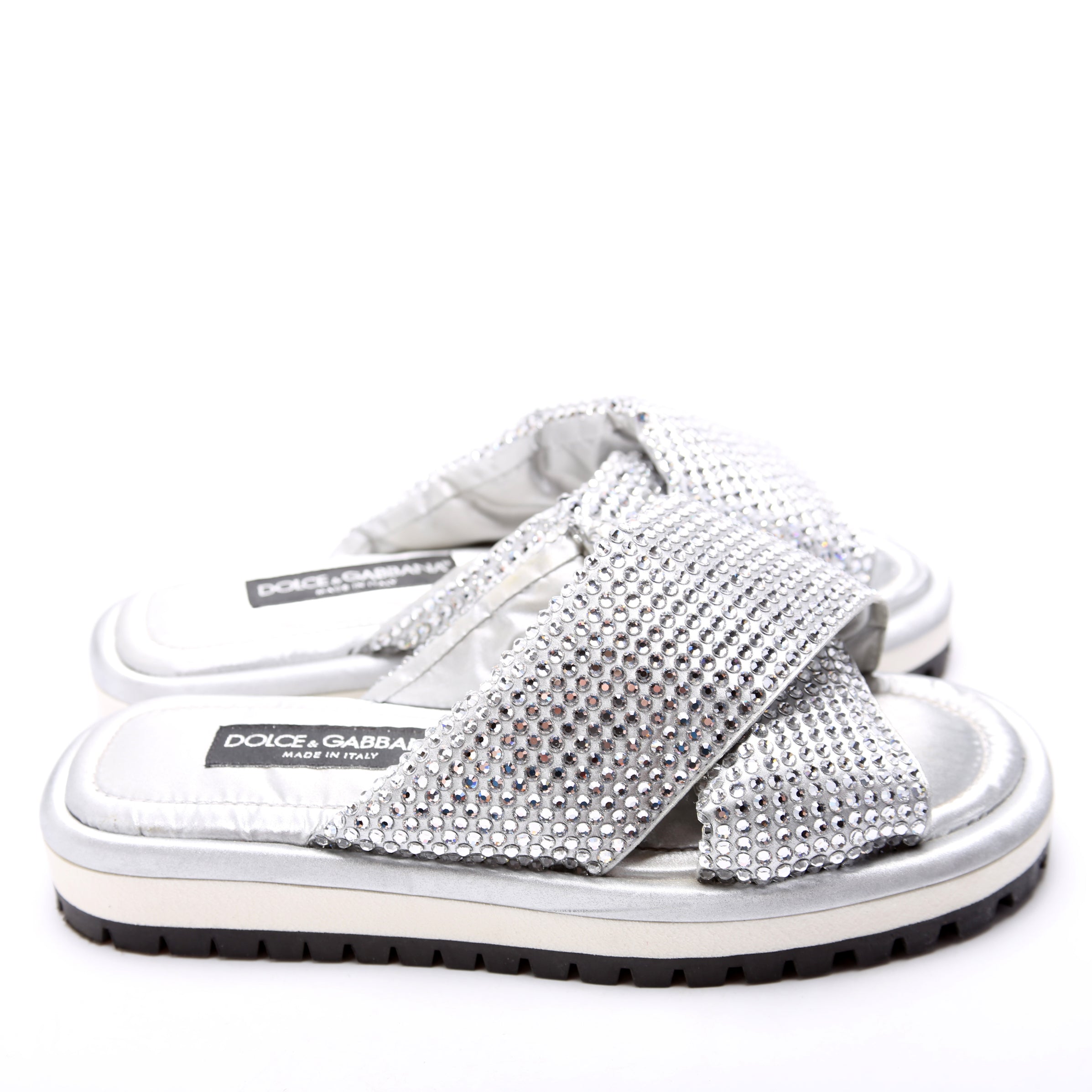 Rhinestone Crossover Slides Size 38