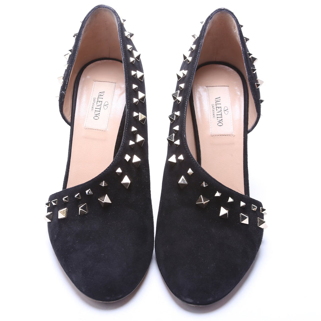 D'Orsay Rockstud Suede Pumps Size 38.5