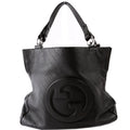 751516 Blondie Medium Leather Tote Black