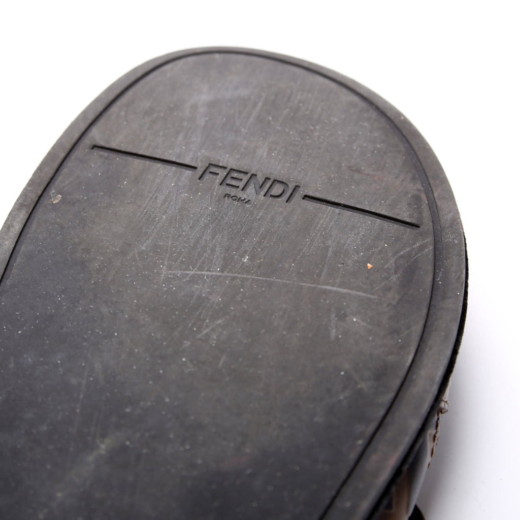 FF Logo Zucca Slides Size 37.5 Brown