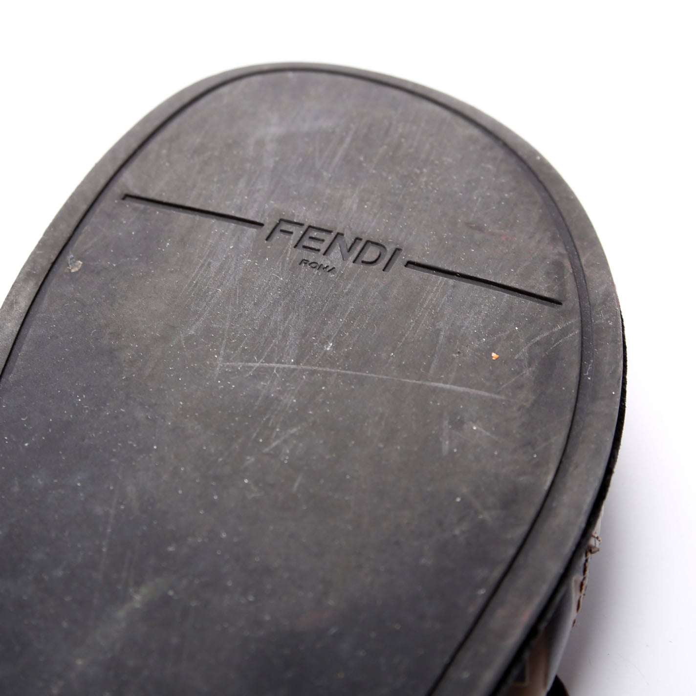 FF Logo Zucca Slides Size 37.5 Brown