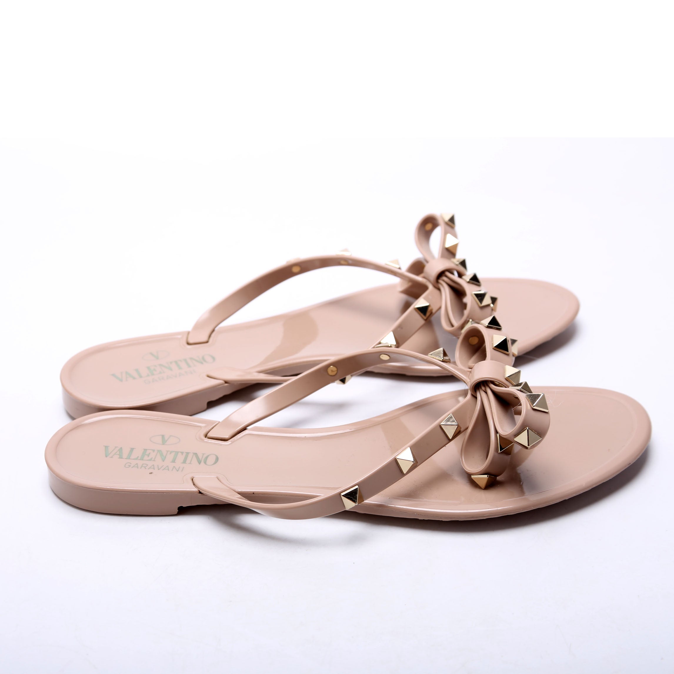 Rockstud Jelly Flip Flops Size 39 Tan