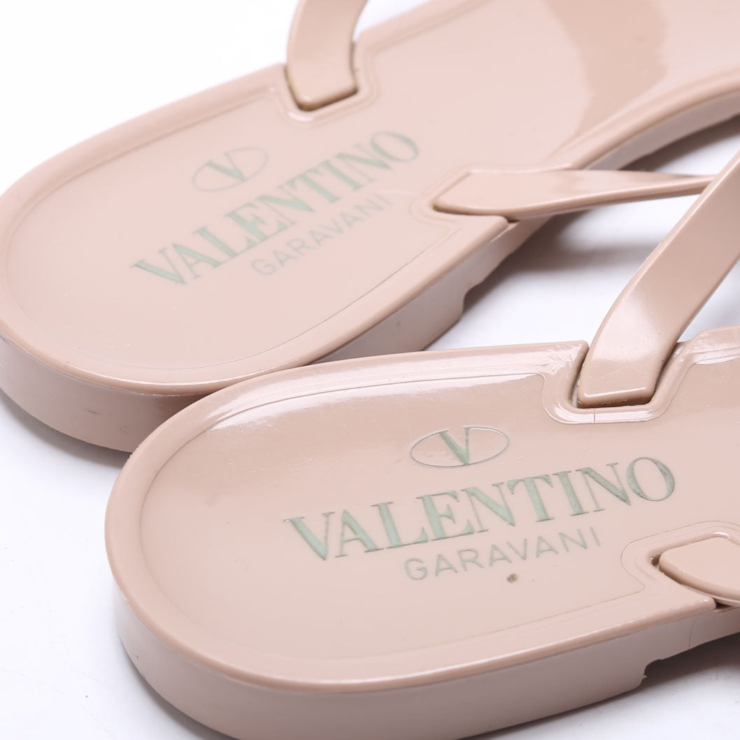 Rockstud Jelly Flip Flops Size 39 Tan