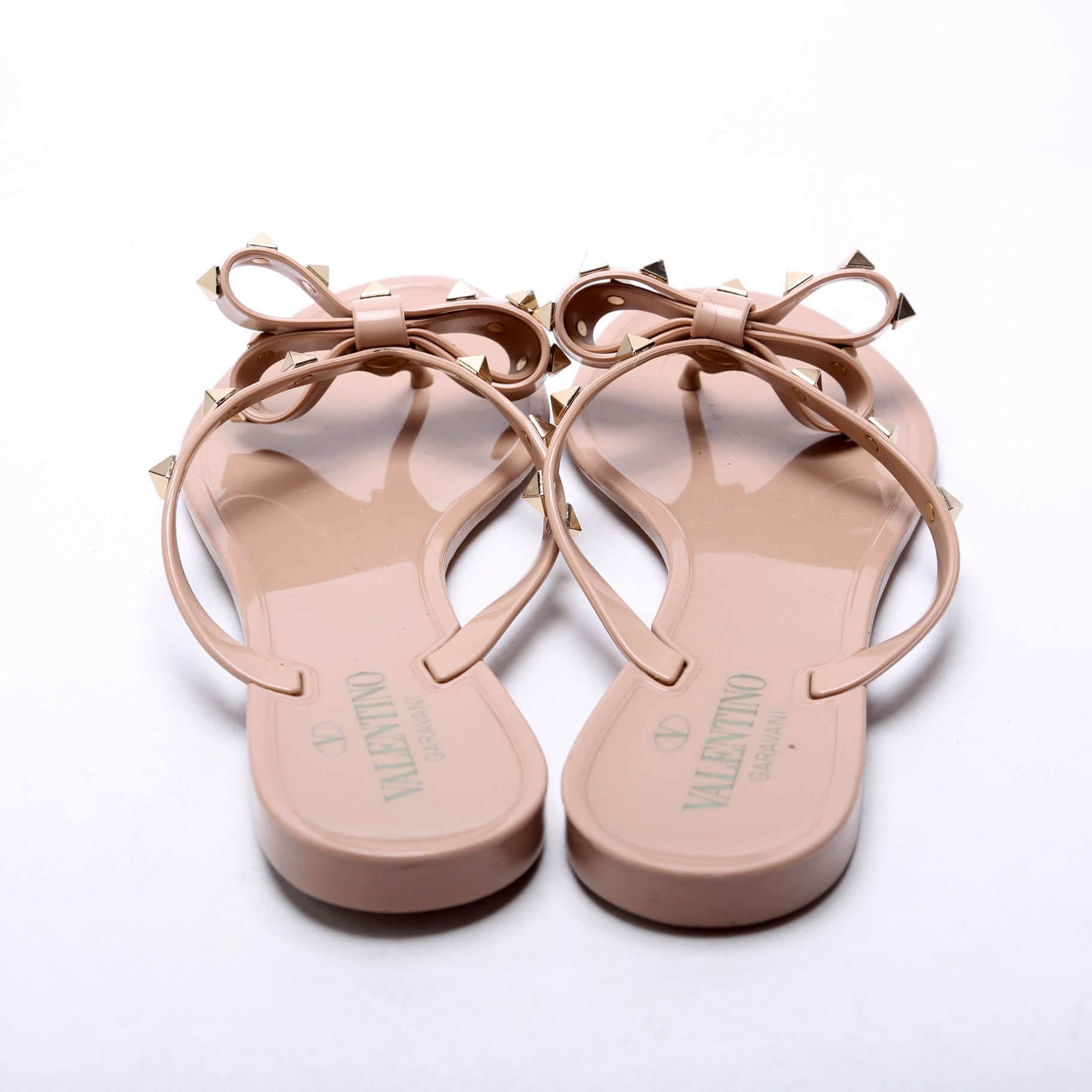 Rockstud Jelly Flip Flops Size 39 Tan