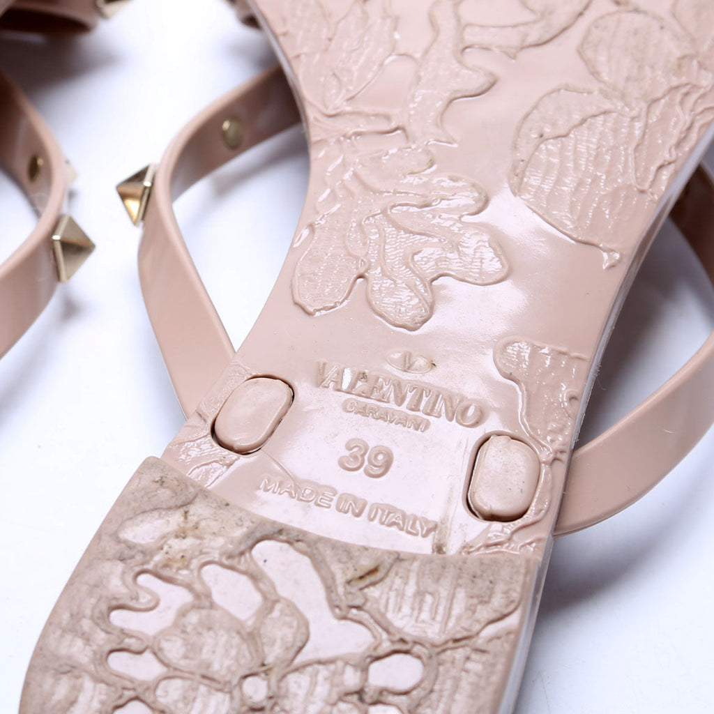 Rockstud Jelly Flip Flops Size 39 Tan