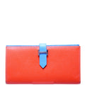 Bearn Wallet Chevre Leather Orange/Blue