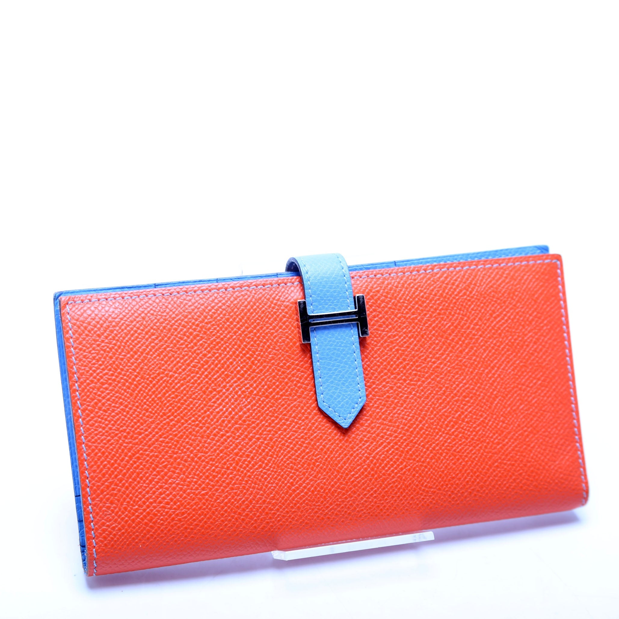 Bearn Wallet Chevre Leather Orange/Blue