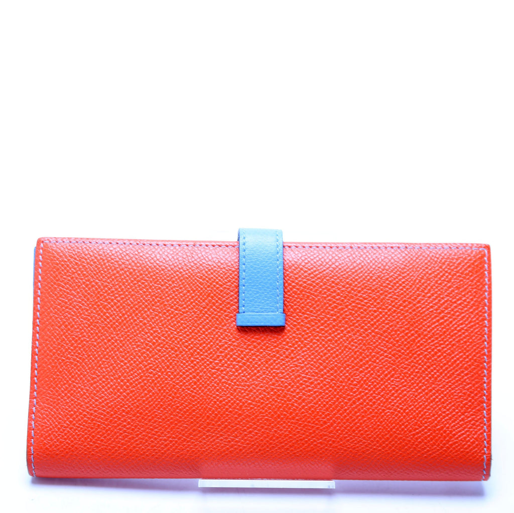Bearn Wallet Chevre Leather Orange/Blue