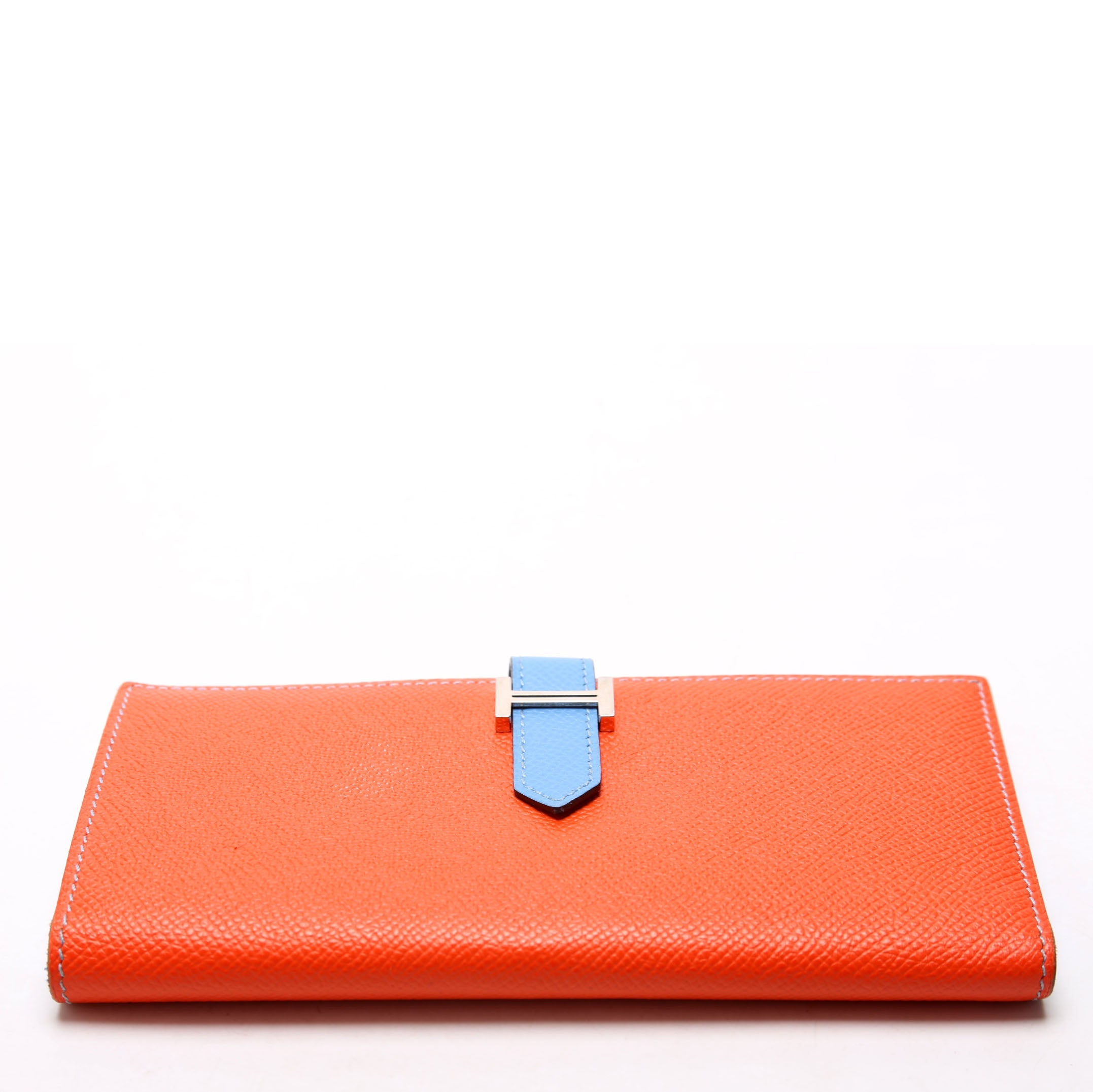 Bearn Wallet Chevre Leather Orange/Blue