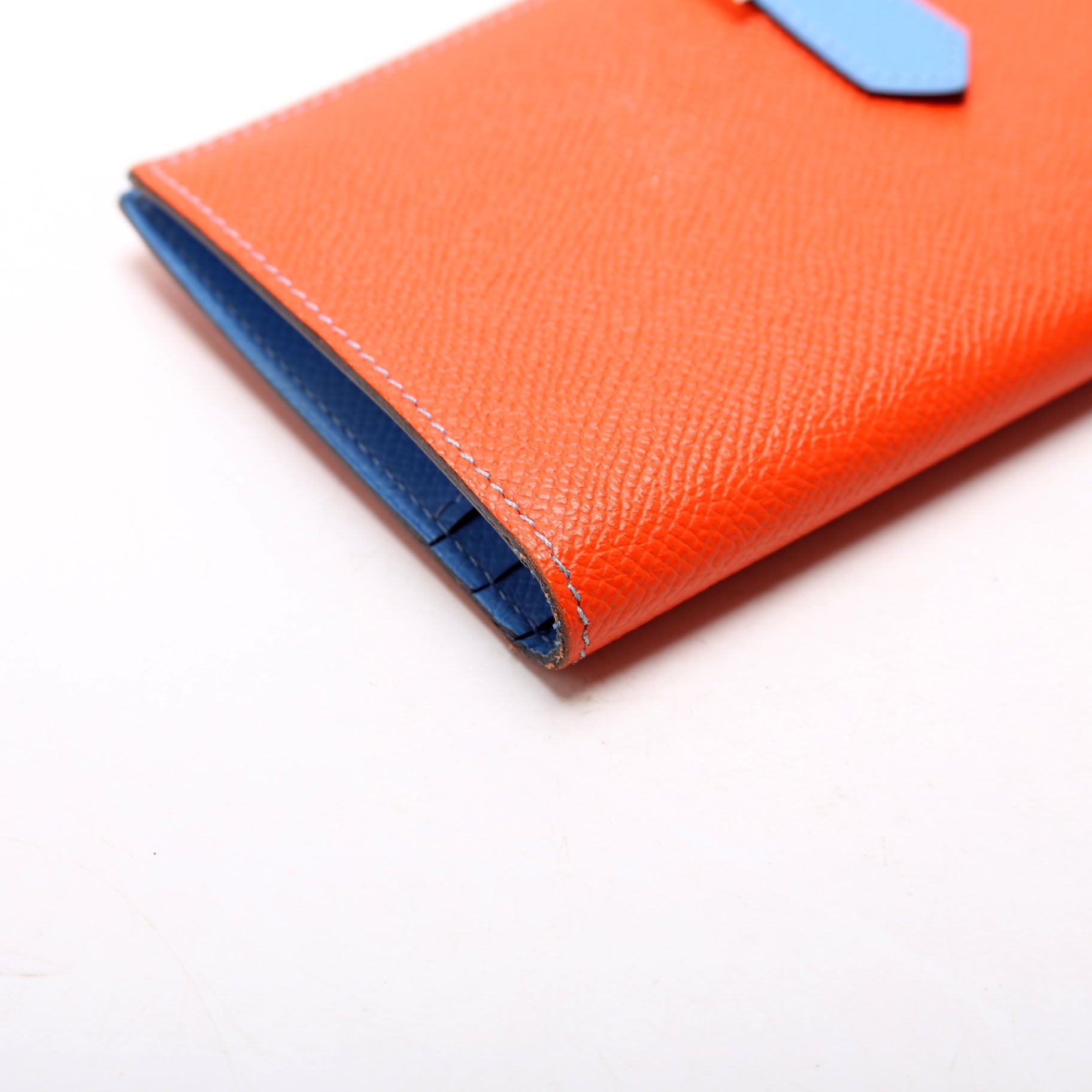 Bearn Wallet Chevre Leather Orange/Blue