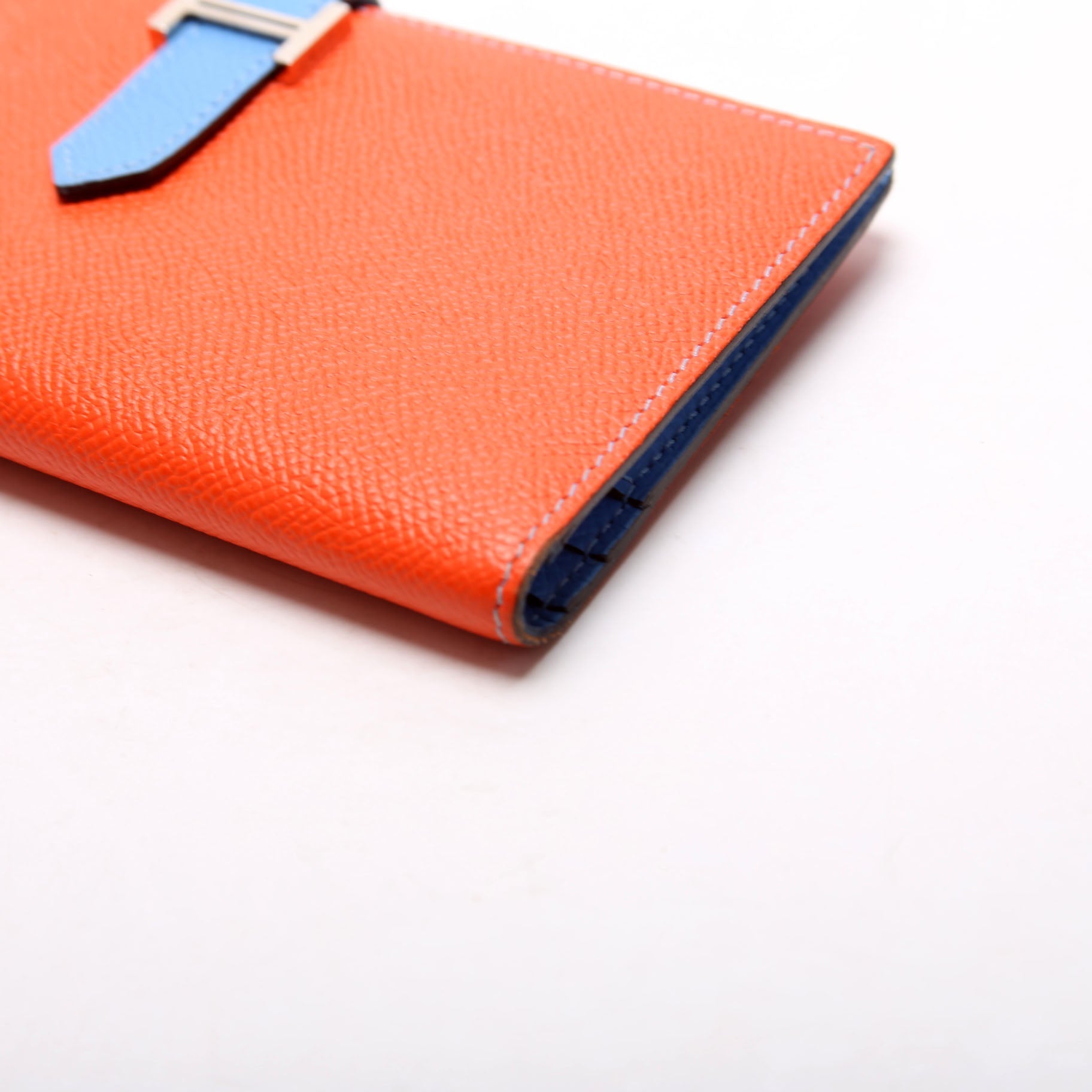 Bearn Wallet Chevre Leather Orange/Blue