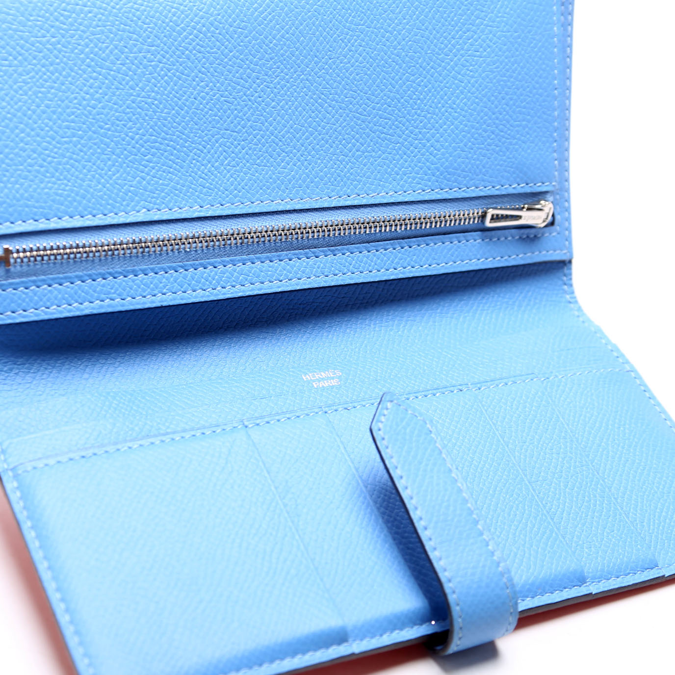 Bearn Wallet Chevre Leather Orange/Blue