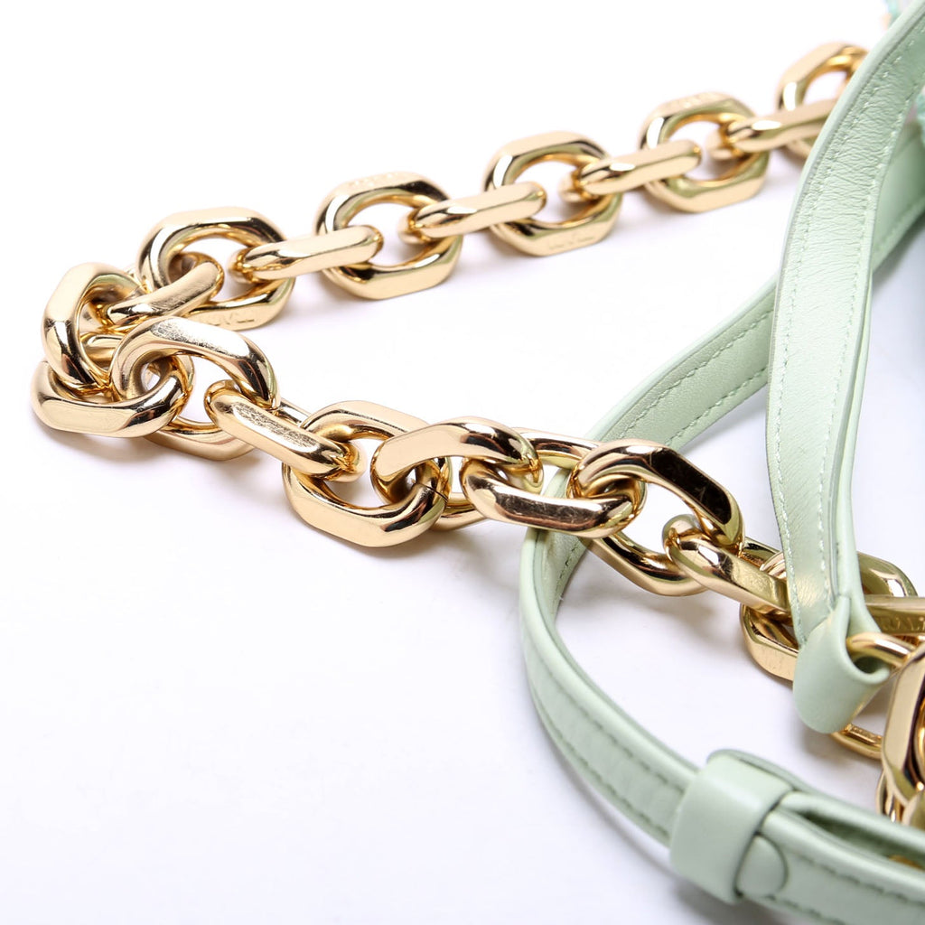 Prada Triangle Logo Crystal Shoulder Bag Green