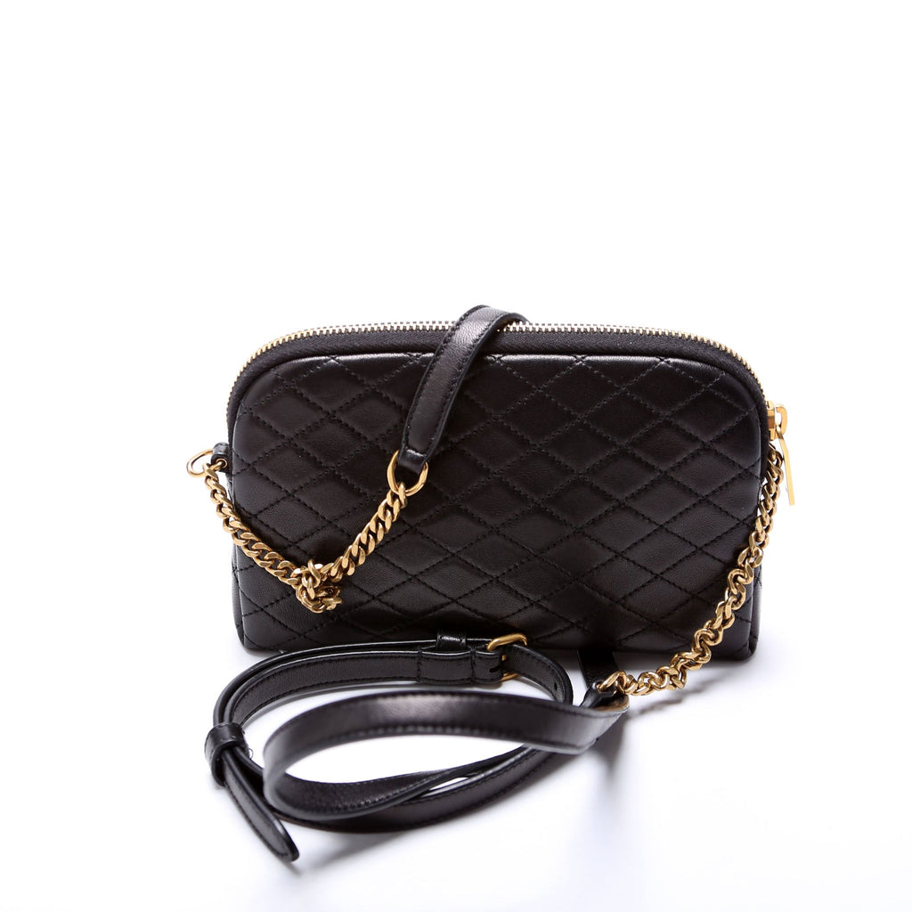733667 Gaby Zip Pouch Quilted Lambskin Black