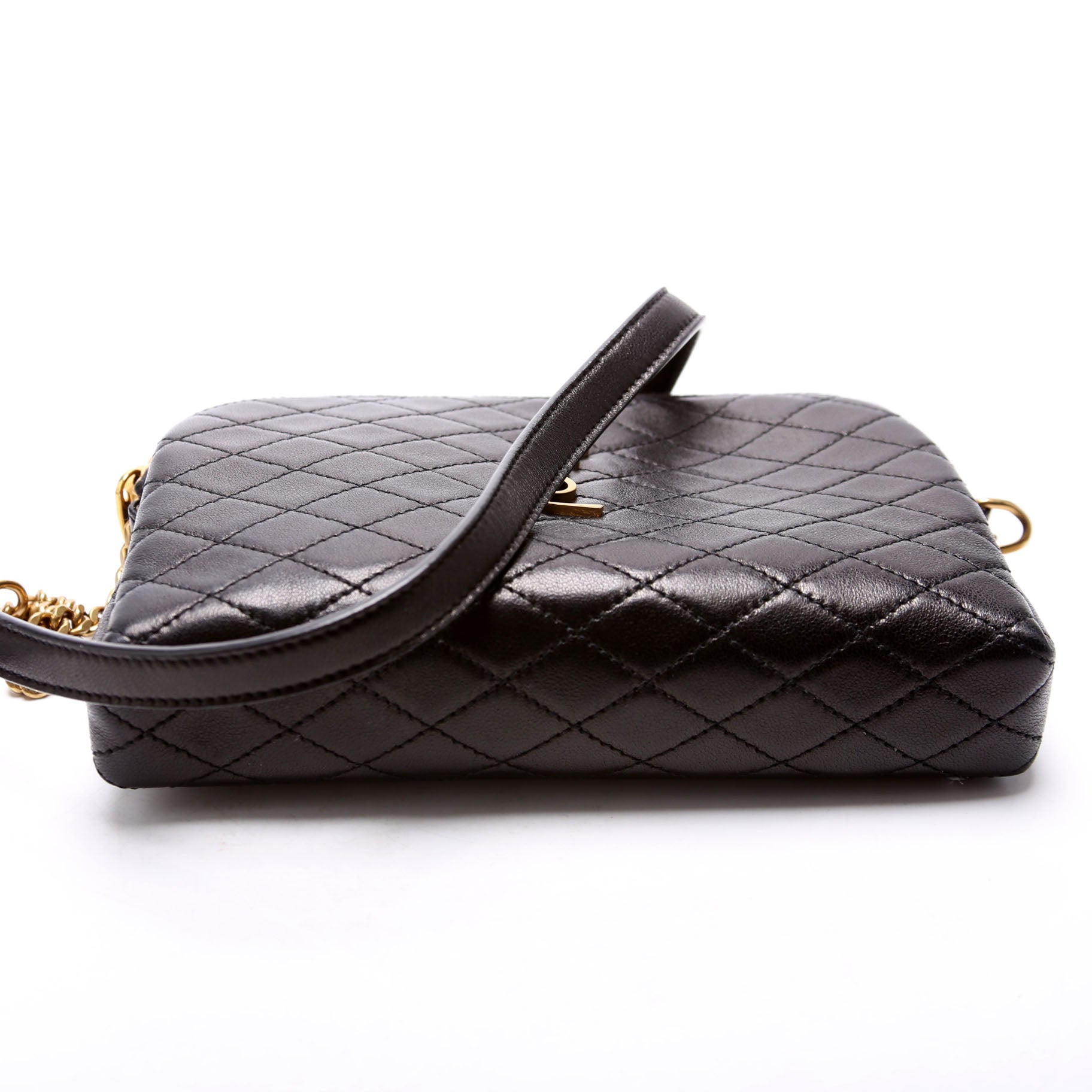 733667 Gaby Zip Pouch Quilted Lambskin Black