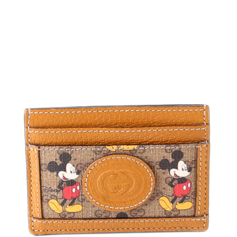 602535 GG Supreme Mickey Card Holder Brown